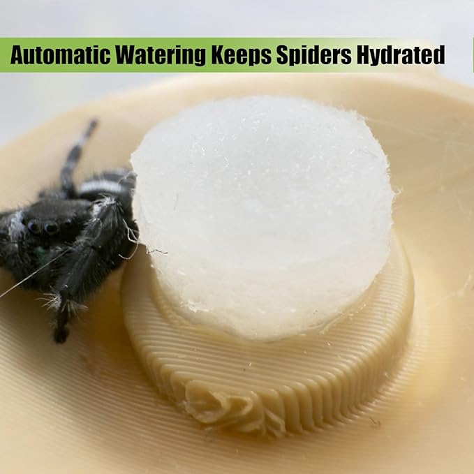 Jumping Spider Water Dispenser, Magnetic Hanging Feeder,Suitable for Jumping Spiders,Tarantulas, Praying Mantises,Arboreal Animals, and Other Small Animal Enclosure Accessories (Wood Color, 15ML)