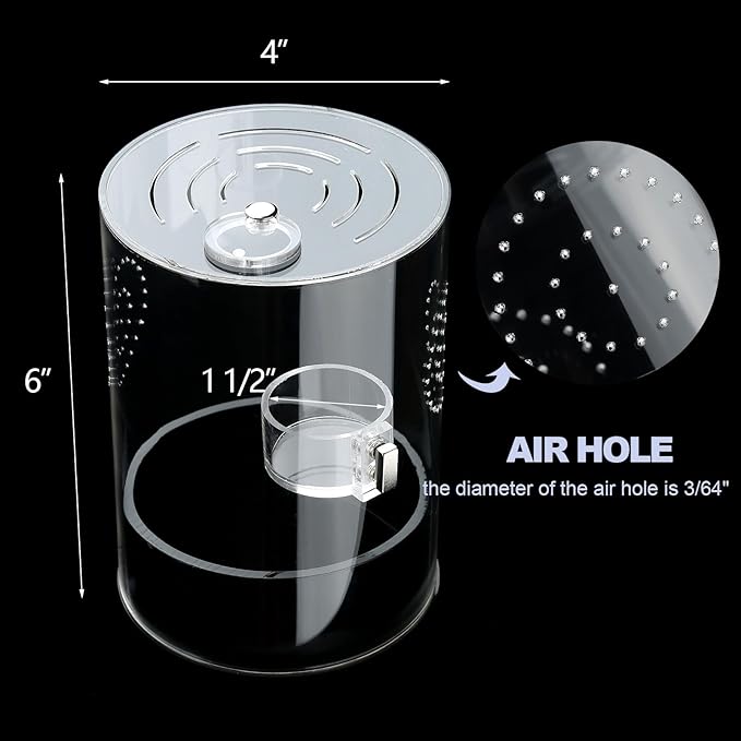 Jumping Spider Enclosure Starter Kit with Feeding Dish, Tarantula Cribs for Mantis Snails Ladybugs Insect, Micro Habitat Cage Accessories
