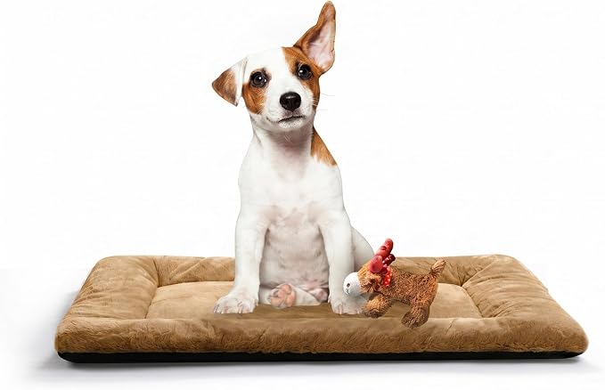 Dog Crate Pad Washable Dog Bed for Crate Medium Cozy Mat 30-Inch Camel | Ultra Soft Kennel Pad,Anti-Slip Bottom,Fits for Most Metal Crates,Comfortable Sleeping Pet Mat