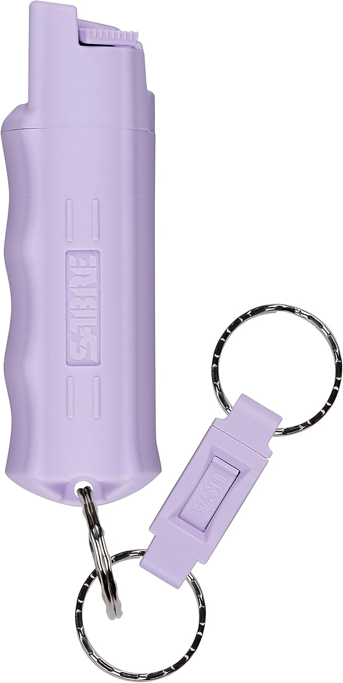 Sabre Pepper Spray - Quick Release Keychain for Easy Carry & Fast Access, Max Police Strength Self Defense OC Spray with UV Dye, 10 Sec. Spray Time, Finger Grip - Faster Aim, 0.54 fl oz,Secure Safety
