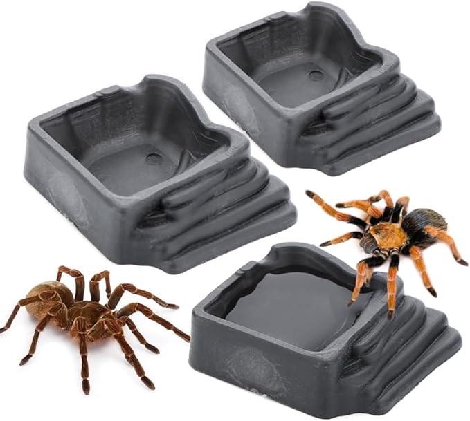 6 Pack Tarantula Water Bowl Hermit Crab Resin Dish for Reptile Tarantula Spider Millipede Insect (Large: 0.94" D, 0.47" H)
