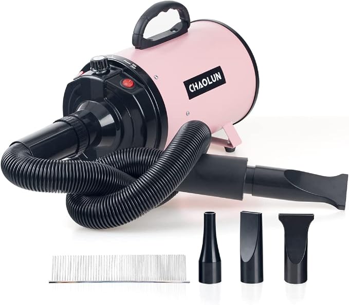 Dog Dryer for Pet Grooming, Pet Hair Dryer with Heater, Pink
