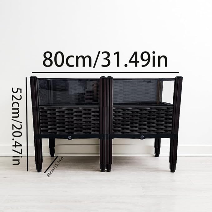 Elevated Turtle Habitat Box, Black Woven Design, 2-Tier Elevated Combination, with The Option to Increase The Number of Combinations, Turtle Habitat, Breeding Box