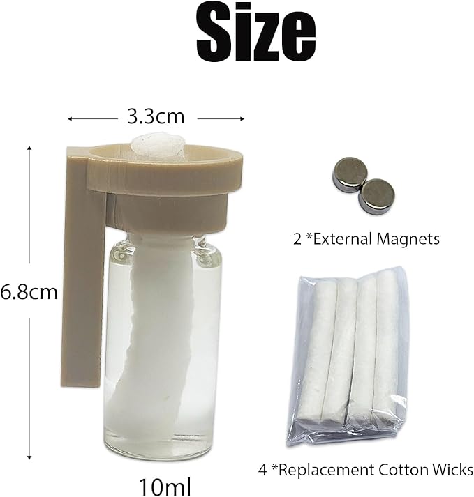 Jumping Spider Water Dispenser, Magnetic Hanging Feeder,Suitable for Jumping Spiders,Tarantulas, Praying Mantises,Arboreal Animals, and Other Small Animal Enclosure Accessories (Wood Color, 10ML)