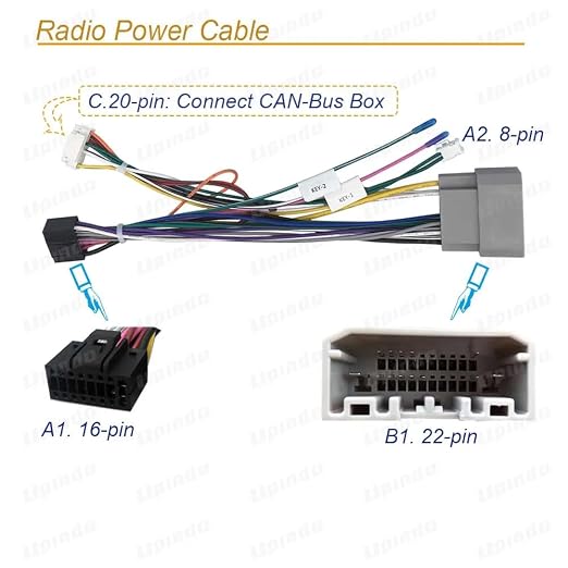 16pin Car Stereo Radio Power Retrofit Wiring Harness Adapter fits for Jeep Wrangler Cherokee Compass Grand Patriot Dodge Caliber Voyager Chrysler Sebring