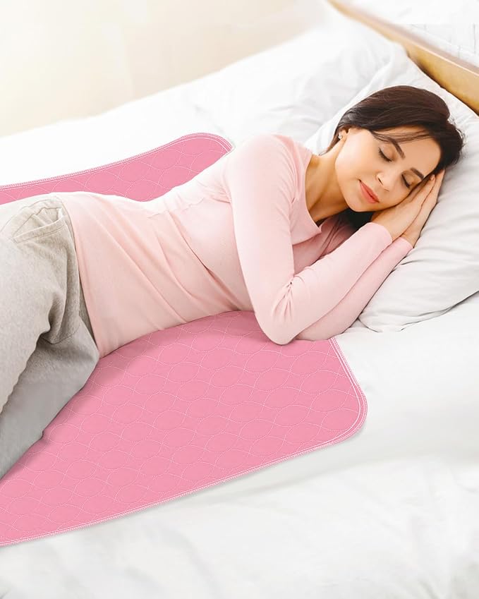 Washable Bed Pads 36" x 72" - 2 Pack, Pink, Waterproof Bed Pads for Incontinence, Bed Wetting Pads for Bed, Sofa, Floor, Resuable Underpads for Adults, Seniors, Pet