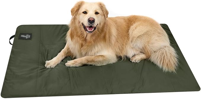ONETIGRIS Washable Dog Bed Portable Outdoor Pet Mat Anti-Slip L | Foldable travel mat for dogs with soft insulated filling. Collapses compact for camping trips. Easy clean & stays put.