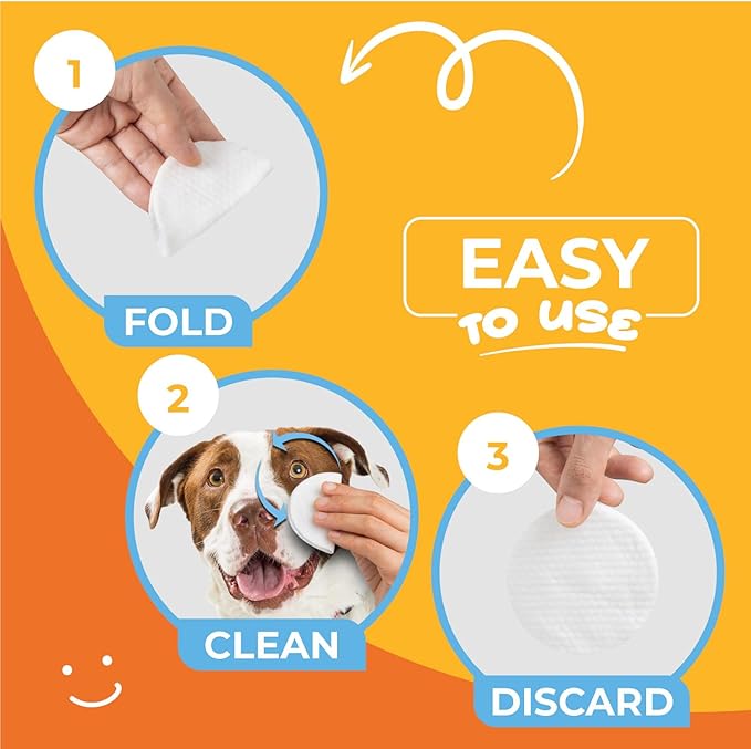 Paw Science Dog & Cat Eye Wipes - Hypoallergenic Eye & Face Wipes for Cats, Dogs, Kitten and Puppy - Pet Tear Stain Remover & Cleaner - Gently Cleans & Removes Discharge, Crust, & Gunk (Unscented)