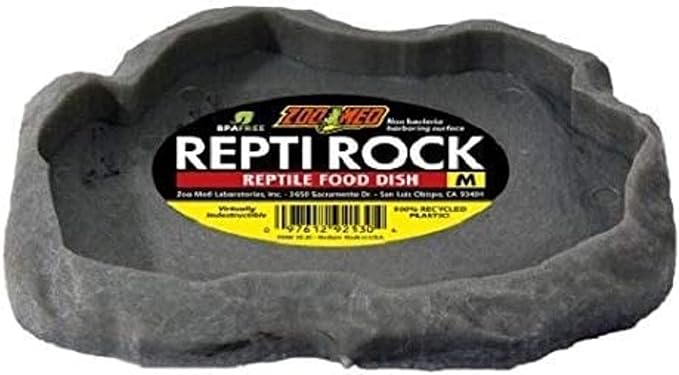 Zoo Med Repti Rock - Reptile Food Dish Medium (7.25" Long x 5.9" Wide) - Pack of 2
