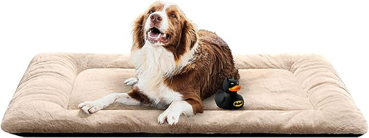 Dog Crate Pad Washable Dog Bed for Crate Large Cozy Mat 48-Inch Cream | Ultra Soft Kennel Pad,Anti-Slip Bottom,Fits for Most Metal Crates,Comfortable Sleeping Pet Mat
