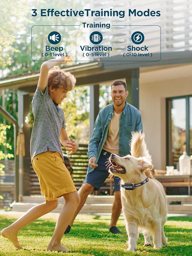 Wireless Dog Fence for 2 Dogs, GPS Wireless Dog Collar with 3 Warning Modes, Pet Containment System with AI Smart Signal, Range 65ft- 3290ft,Electric Dog Fence for Outdoor Use(2 Collars)