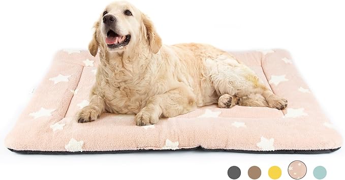 Mora Pets Dog Crate Pad Dog Bed for Crate Washable Flat Pet Kennel Mat Cute | Ultra Soft Dog Bed Mat, Crate Pad for Dog Cages Cozy Sleeping Liner, Pet Pillow Cushion Large Puppy Bed Anti Slip Pink 42x27