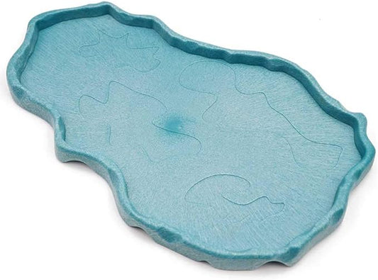 Reptile Food and Water Bowl Dish Reptile Food Dish Large Tortoise Water Bowl for Turtle Lizard Snake Gecko Ball Python (Blue)