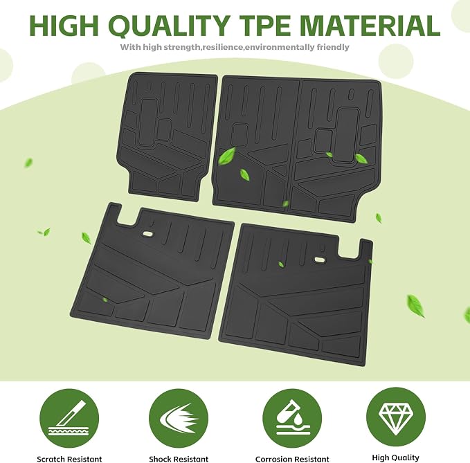 2nd&3rd Row Seat Back Mat for 2025 2026 Toyota 4Runner 7 Seats Gas, Kick Mats Rear Backrest Cover All Weather TPE Protector Cargo Liner Accessories(Not for Hybrid EV/i-Force MAX)