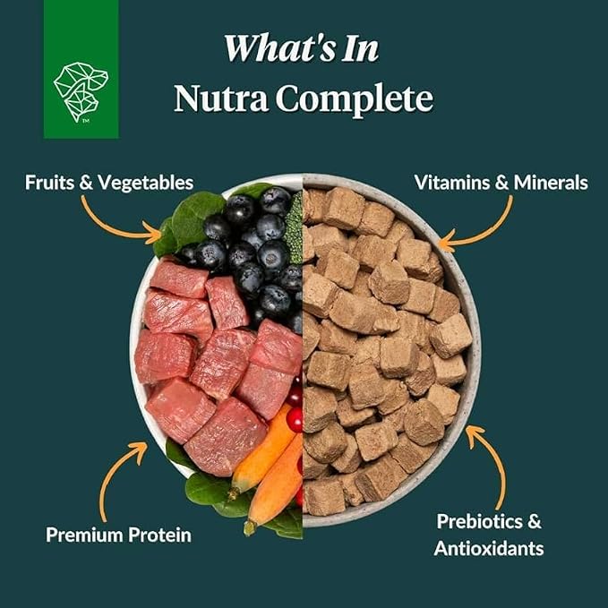 ULTIMATE PET NUTRITION Nutra Complete Bone Broth Infusions, 100% Freeze Dried Raw Veterinarian Formulated Dog Food with Antioxidants Prebiotics and Amino Acids, (3 Pound, Bone Broth Fish)
