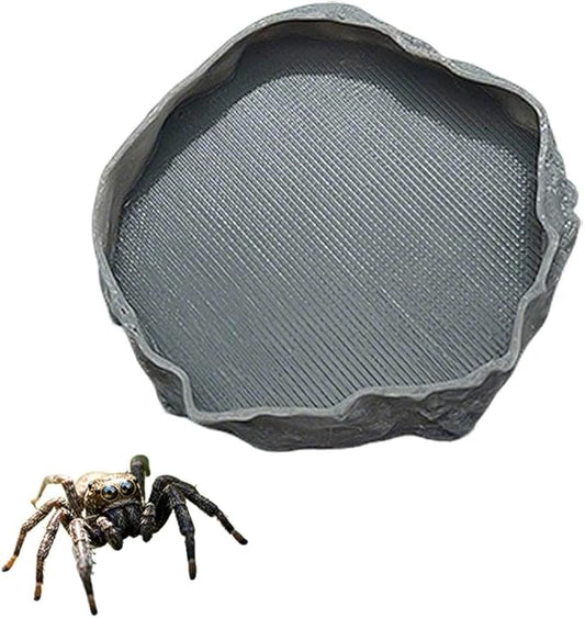 1 PCS Spider Micro Water Bowl Jumping Spider Feeding Dish Tarantula Water Dish for Millipede Gecko Lizard Tarantula Tiny Reptiles (2.17" D, 0.31" H) Gray