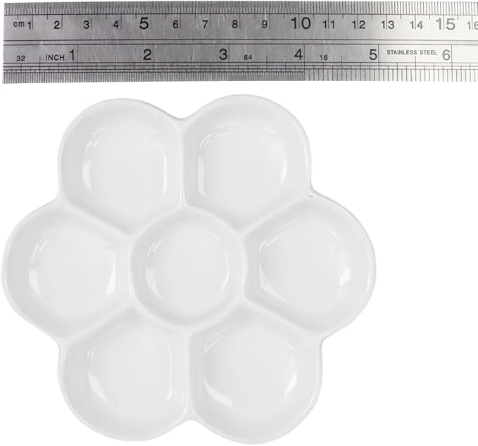 4.53" Hermit Crab Ceramic Food Dish,7 Compartments Ceramic Anti-Turning Food & Water Bowl for Hermit Crab Tarantula Snail