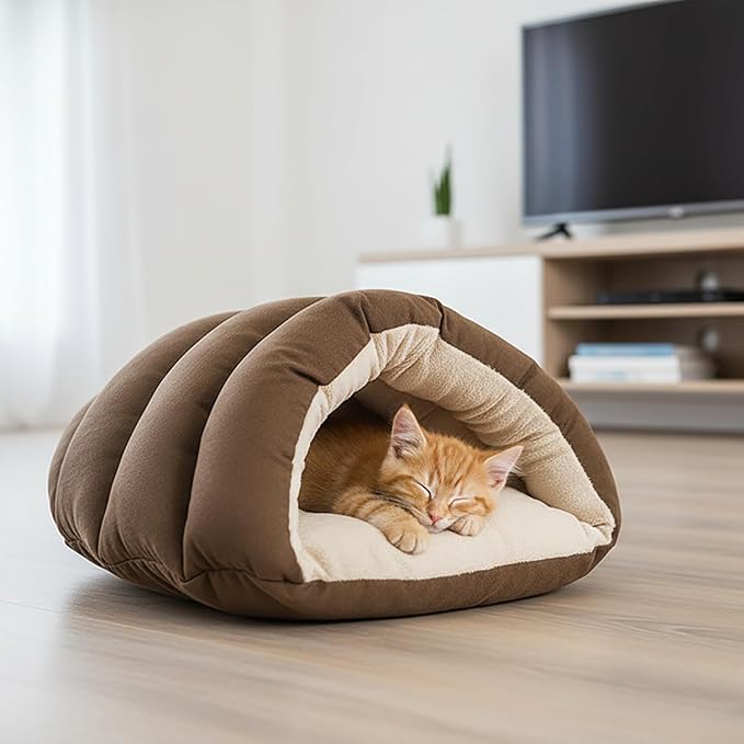 SPOT Sleep Zone Cuddle Cave Pet Bed | Soft, Plush Interior for Cats and Small Dog Breeds | Attractive and Durable Faux Suede Exterior | Machine Washable | Pet Safe