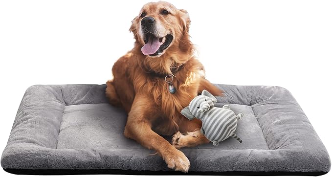 Dog Crate Pad Washable Dog Bed for Crate Large Cozy Mat 42-Inch Gray | Ultra Soft Kennel Pad,Anti-Slip Bottom,Fits for Most Metal Crates,Comfortable Sleeping Pet Mat