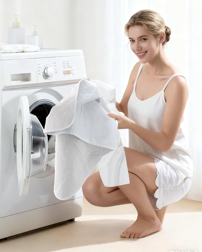 Washable Bed Pads 36" x 72" - 2 Pack, White, Waterproof Bed Pads for Incontinence, Bed Wetting Pads for Bed, Sofa, Floor, Resuable Underpads for Adults, Seniors, Pet