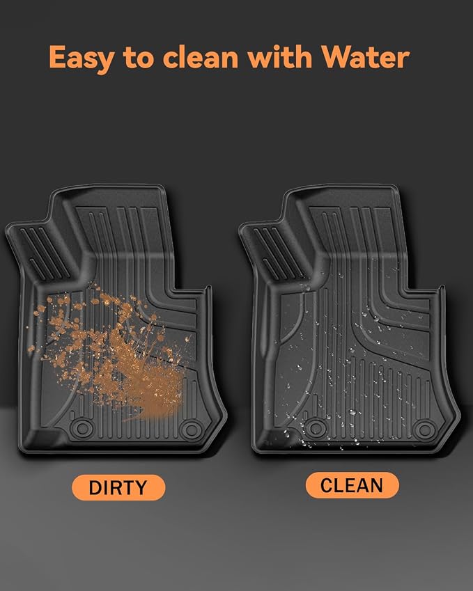 Floor Mats for Mercedes-Benz GLC 300 Coupe 2016-2022 | Custom Fit All Weather Rubber Floor Liners & Cargo Liner Set, Black (Only for Coupe)