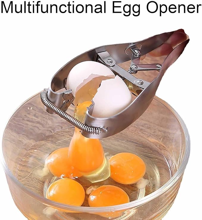 Multifunctional Egg Opener, Stainless Steel Egg Shell Opener Egg Separator for Raw Eggs, Effective Quickly Beat Eggs and Convenient, Save Time and Effort, Easy To Use/clean, for Kitchens