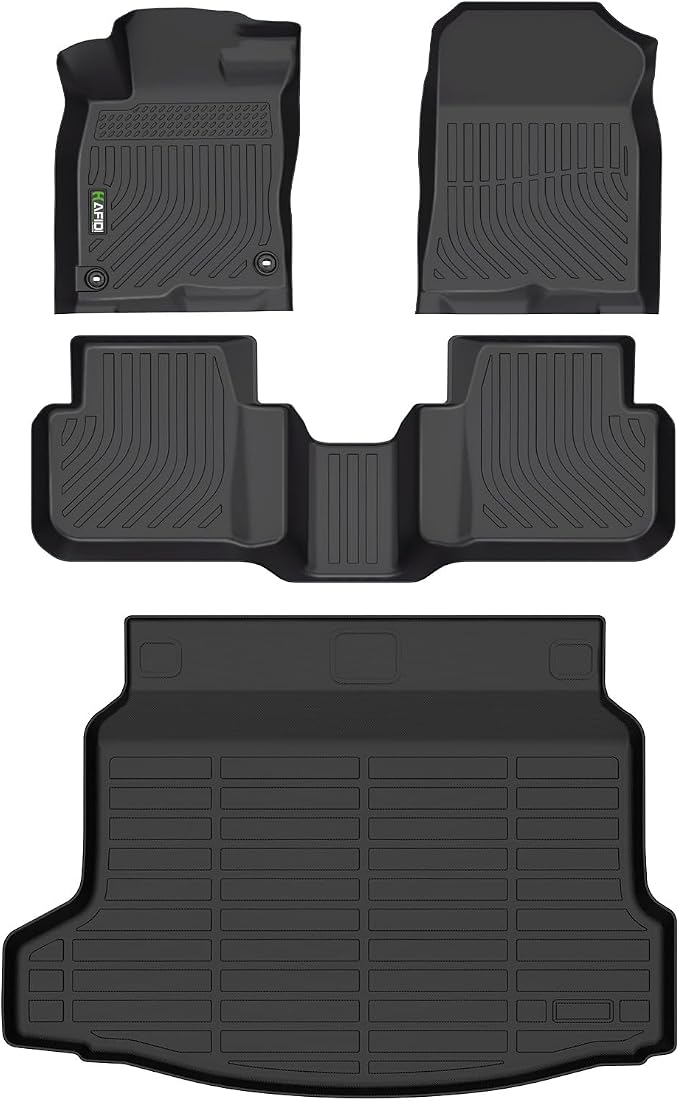HAFIDI® Floor Mats & Cargo Liner Set Fit for 2025-2026 Honda Civic Hybrid Sedan(Not for Hatchback) All Weather Protection TPE Anti-Slip Car Full Set Floor Liners Custom Accessories - Black