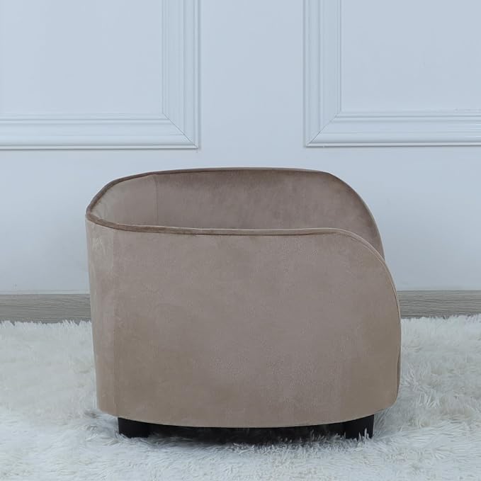 Pet Sofa Bed,Cat Sofa Couch,Small Dog Beds,Pet Sofa Couch, Cat Beds,Wooden Frame and Velvet Fabric and Washable Cushion, Comfy Dog Couch for for Small Dogs &Cats&Puppy (Brown)