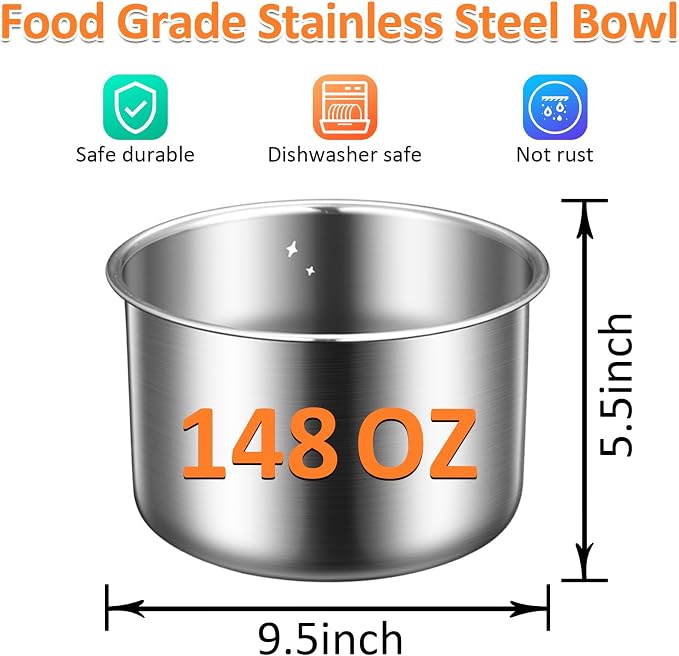 15.4in High Elevated Dog Water Bowls,4.4L No Spill Stainless Steel Bowl | Adjustable Raised Stand,Non-tip,Non-Slip, Water Dispenser for Large Medium Pets