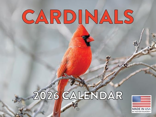 Cardinal Calendar 2026 Wall Monthly Cardinals Gifts For Cardinal Lovers Women Men | American Made In The USA