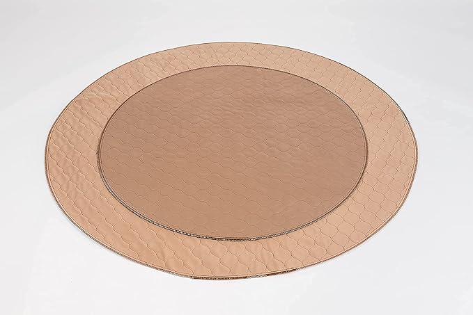 Reusable Dog Pee Pad, Washable Waterproof Round 60 in Mat, 1 Pack | 60-inch round washable waterproof pee pad, reusable slip-resistant mat for dog potty training and whelping with quick-dry