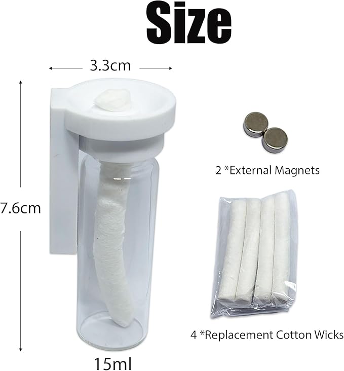 Jumping Spider Water Dispenser, Magnetic Hanging Feeder,Suitable for Jumping Spiders,Tarantulas, Praying Mantises,Arboreal Animals, and Other Small Animal Enclosure Accessories (White, 15ML)