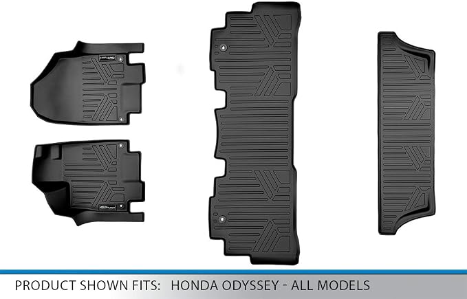 SMARTLINER Custom Fit Floor Mats 3 Row Liner Set Compatible with 2018-2025 Honda Odyssey
