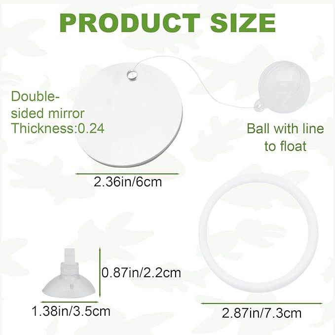 2 Pcs Betta Fish Exercise Ring and Betta Mirror Set,Betta Ring Enrichment Toys,Betta Toys Suitable for Fish Tank, Betta Tank, Betta Aquarium