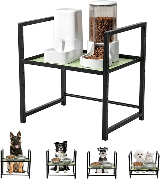 Elevated Dog Bowl Stand Raised Feeding Station 14.56" H Adjuastable | Dog Food Tray for Large Breed Dogs & Cat,No Bowl Included,6 Adjuastable Height