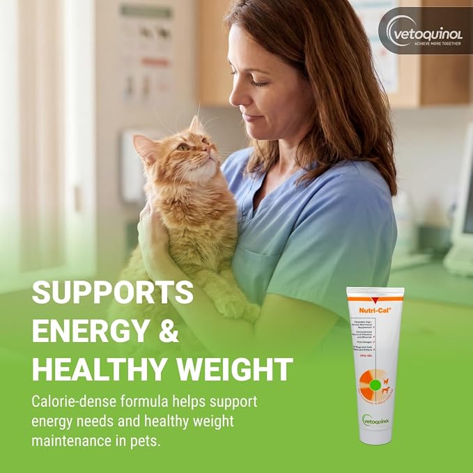 Vetoquinol Nutri-Cal - High-Calorie Nutritional Gel - Supports Daily Nutrition for Picky Eaters - Essential Nutrients & Vitamins for Cats & Dogs - Easy Feeding Oral Gel - 4.25 oz