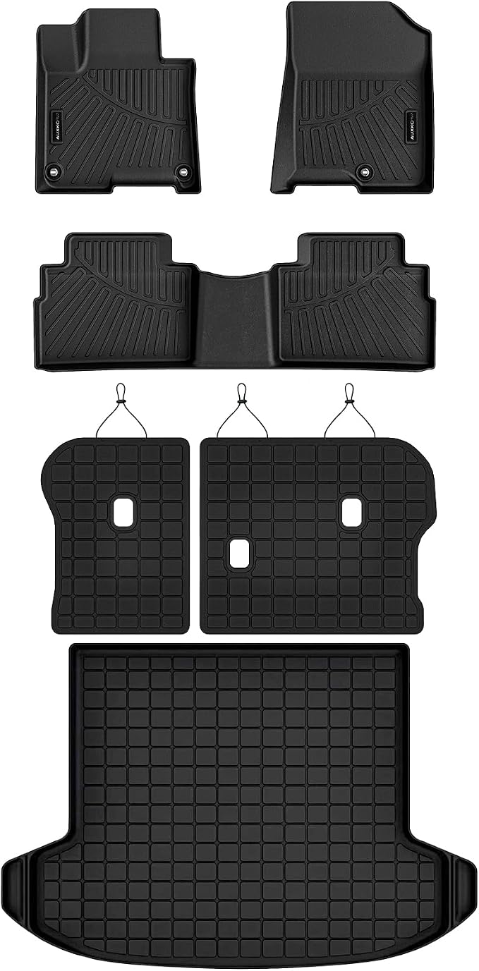 Auxko All Weather Floor Mats Cargo Mat with Backrest Mat for Kia Sportage PHEV 2026 2025 2024 2023 Only All Season TPE Accessories Odorless Anti-Slip Floor Liners Trunk Tray with Back Seat Protector