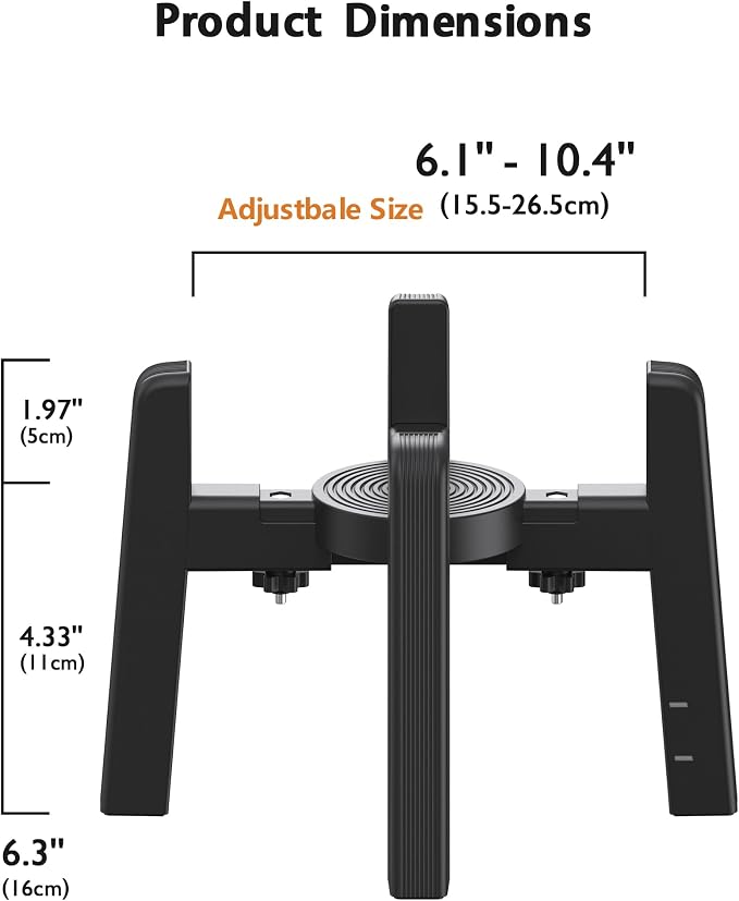Dog Bowl Stand with Adjustable Width [2 Pack, Stand Only] | Elevated Pet Water & Food Bowl for Medium Dogs, Stable and Anti-Slip Raised Bowl