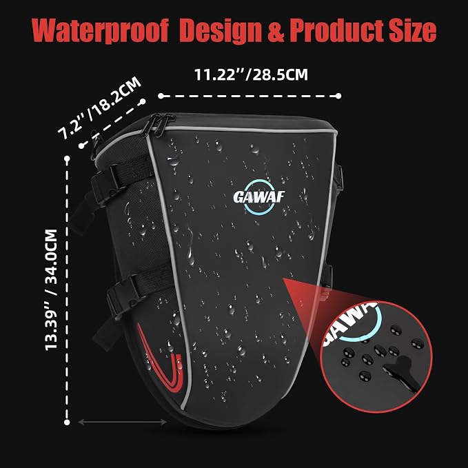 Motorcycle Tail Bag, Upgrade 15L Waterproof Sports Motorbike Rear Seat Bag with Shoulder Strap, Motorcycle Tank Bag For Storage Saddle Bag Dirt Bike Accessories