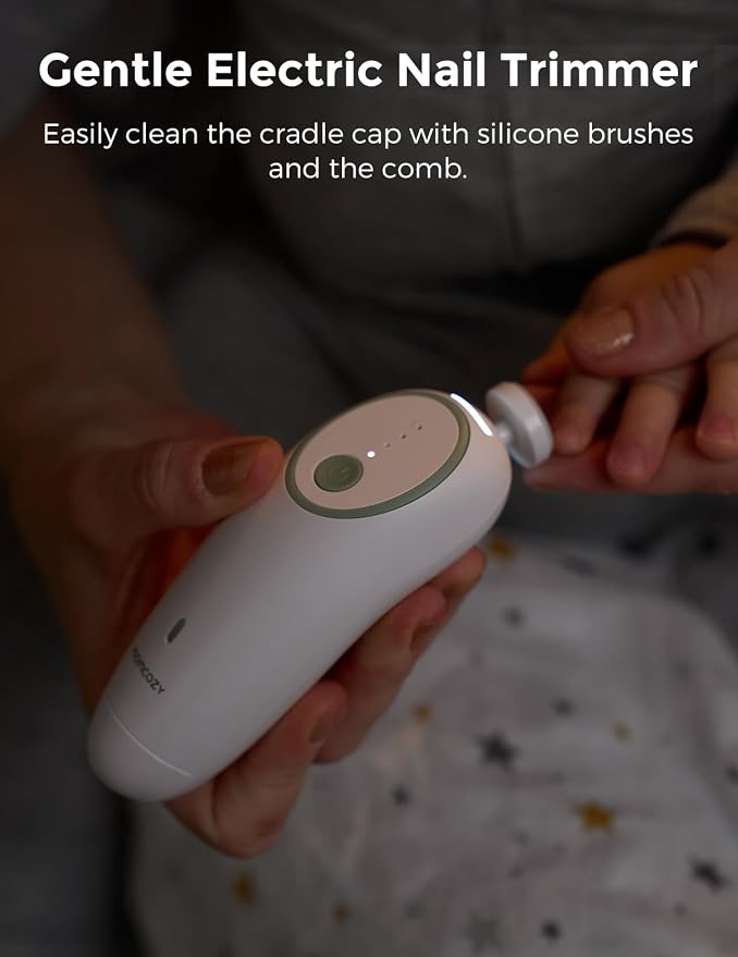 Momcozy Baby Kit, Baby Shower Gift Must-Haves & Registry Essential Kit | Grooming & Cleansing Care Set for Newborn, Electric Nail File, Teether, Bath Brush, Cradle Cap Brush, Comb, Finger Toothbrush