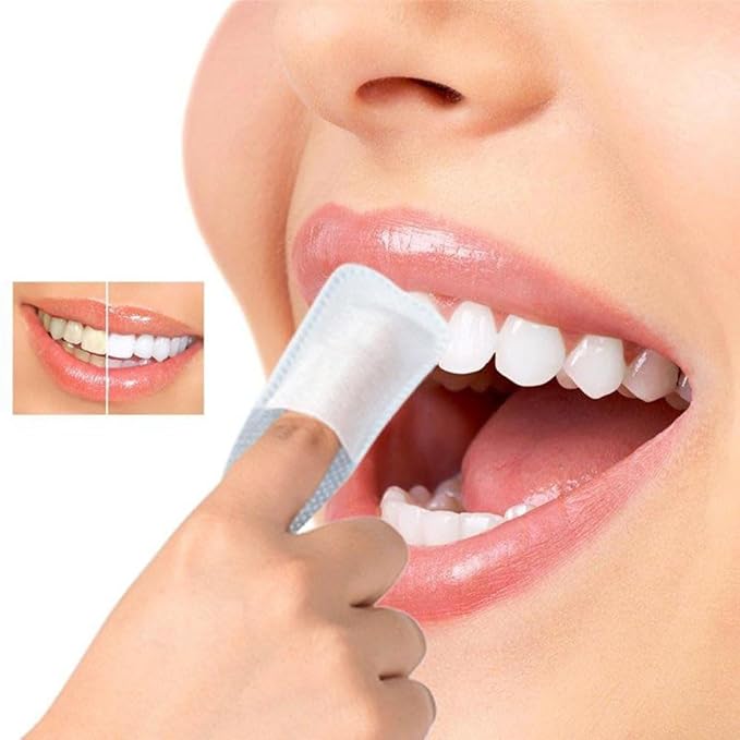 Beavorty Finger Brush Teeth Wipes 50 Pcs Disposable Deep Cleaning Teeth Wipes Deep Teeth Cleaning Finger Oral Wipes for Oral Brush Ups Mini Toothbrush, Individual Package