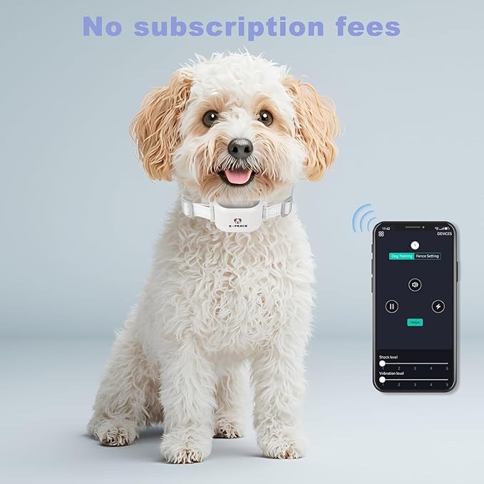 2-in-1 GPS Dog Fence & Training Collar – Wireless Electric Collar for Escape Prevention,Customizable Any-Shape Boundaries via App,Waterproof Pet Containment System for Backyard & Camping(Over 15 lbs)