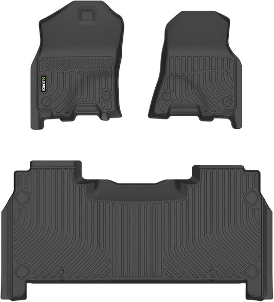 HAFIDI® Floor Mats Fit for 2019-2024 Dodge Ram 1500 All Weather Protection TPE Anti-Slip Automotive Floor Liners, Fits 1st & 2nd Row Full Set Custom Accessories, Black
