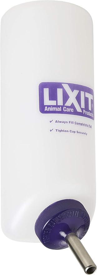 Lixit Small Animal Wide Mouth BPA-Free Water Bottle, 32 Oz, Translucent