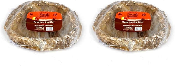 Fluker's Rock Bowl, Food & Water Dish for Hermit Crabs, Medium 6" (Pack of 2)