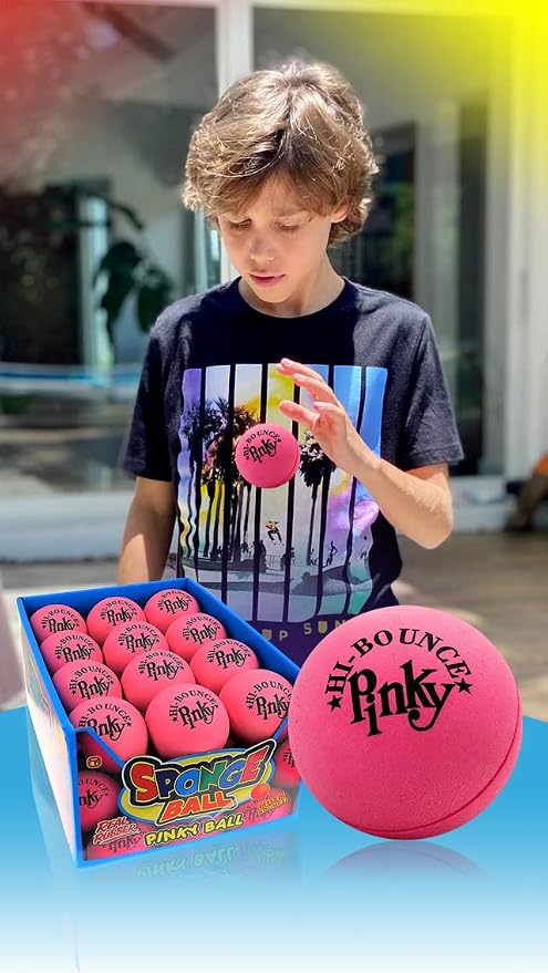 JA-RU Hi-Bounce Pinky Ball (8 Pack) Rubber-Handball Bouncy Balls for Kids. Small Stress Ball. Indoor and Outdoor Sport Party Favors. Bouncing Throwing Play Therapy. 976-8A