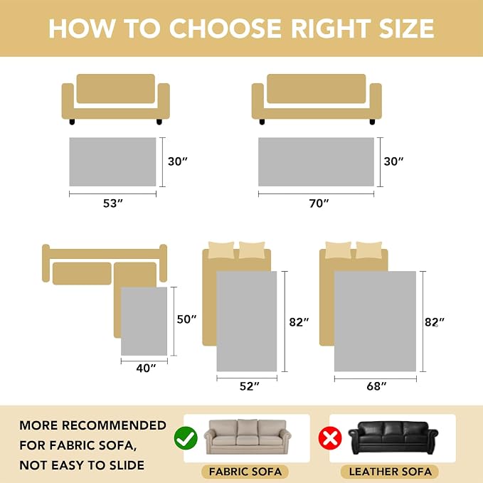 H.VERSAILTEX Non Slip Pet Couch Cover Chenille Dog Bed Protector Thick Soft Sofa Slipcover Pet Friendly Washable Couch Cushion Covers for Pets (52" x 82", Dove)