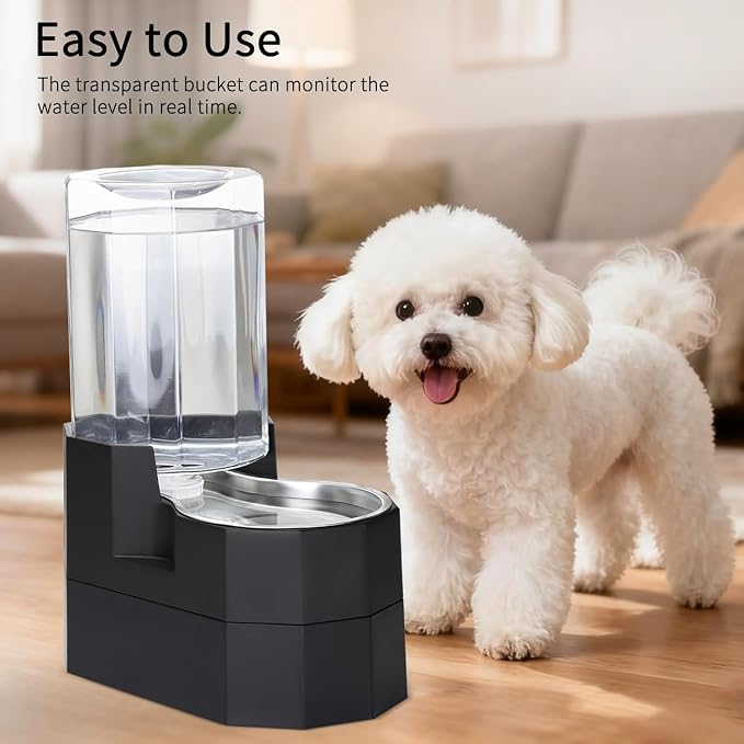 Sfozstra 7L Raised Dog Water Dispenser: Comfortable Drinking | Gravity Water Dispenser/Better Drinking Posture/Medium Dogs/304 Stainless Steel Bowl/Spill Resistant Base/Dishwasher Safe