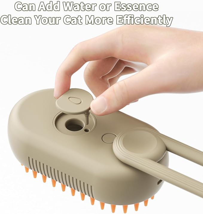 Marchul 3-in-1 Self-Cleaning Steam Grooming Brush - Removes Loose Undercoat for Long & Short Haired Cats, Kittens