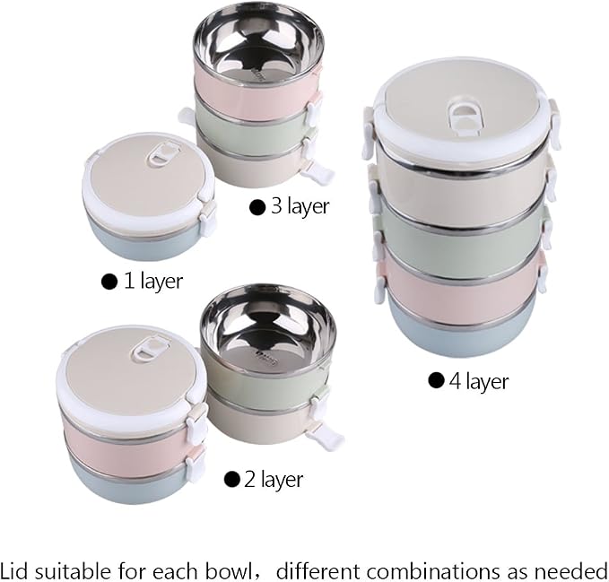 CHICIRIS Travel Dog Bowls, 4-tier portable stainless steel pet food container with handle, for dog and cat feeding, 24oz